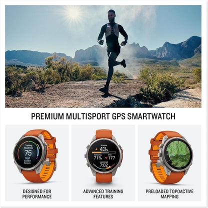 Garmin fēnix® 9 Pro, Titanium, 47mm, Autumn Orange/Spark Orange