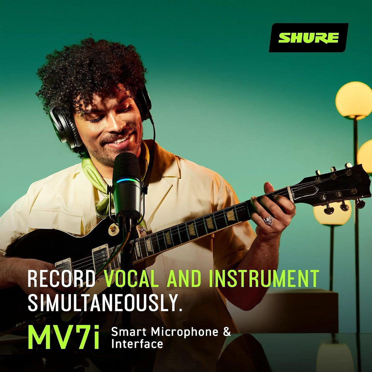 Shure MV7i USB-C Smart Microphone with Built-in Interface
