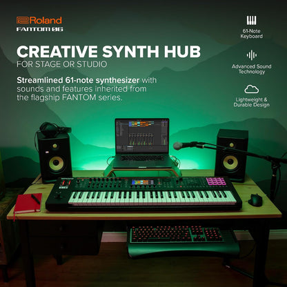 Roland FANTOM-06 | 61-Note Synthesizer Keyboard | Thousands of Electronic & Acoustic Sounds | ZEN-Core & SuperNATURAL Technologies | Lightweight & Durable | Deep Onboard Sampling | DAW Integration