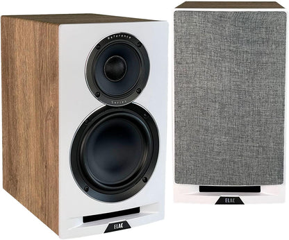 ELAC Uni-Fi Reference 3-Way 5-1/4" Bookshelf Speakers, Oak or Walnut Speakers for Home Theater and Stereo System, White Baffle with Oak Sides