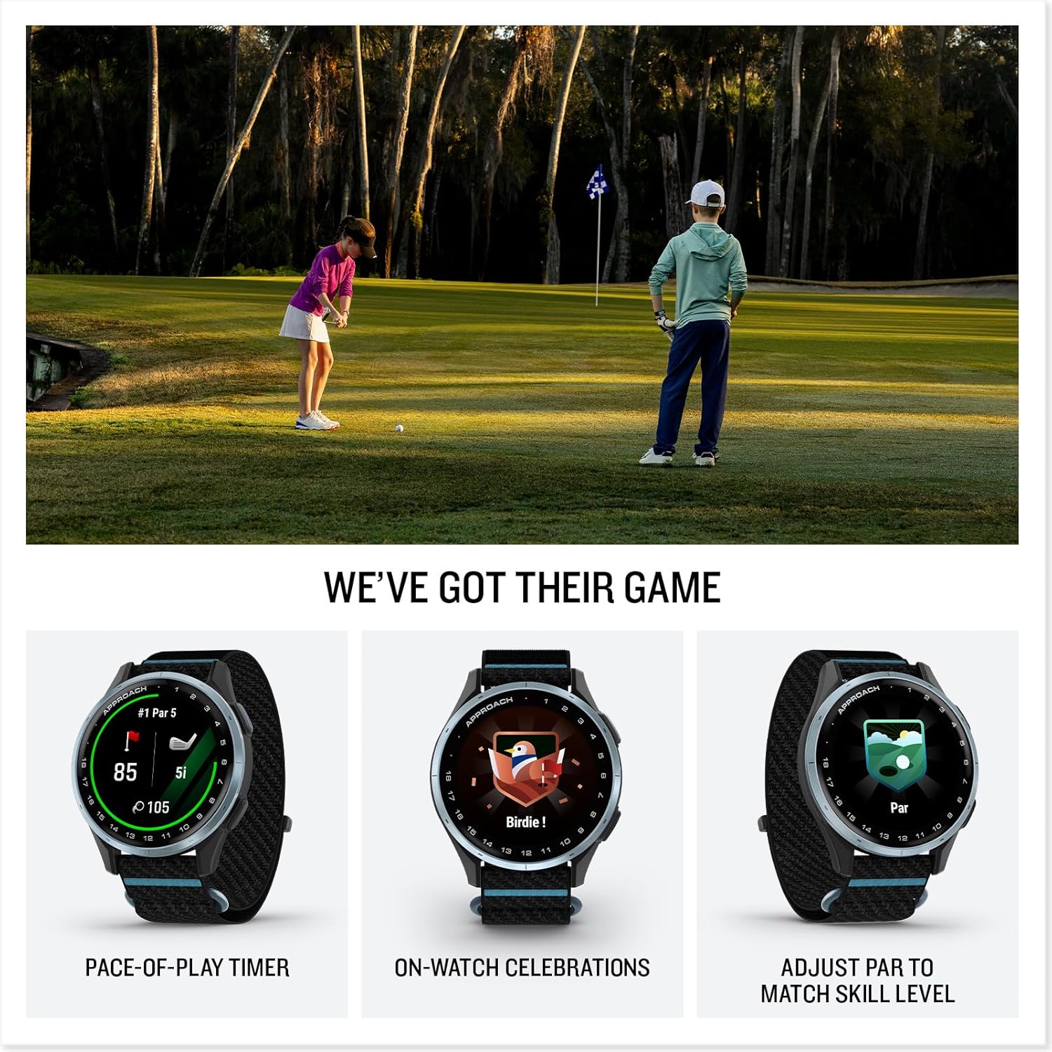 Garmin Approach® J1, Junior Golf Watch with GPS, 43mm, Black | Lightweight GPS Golf Watch Built for Junior Golfers, Simplified Interface, Tee-Off Guidance, Pace-of-Play Timer
