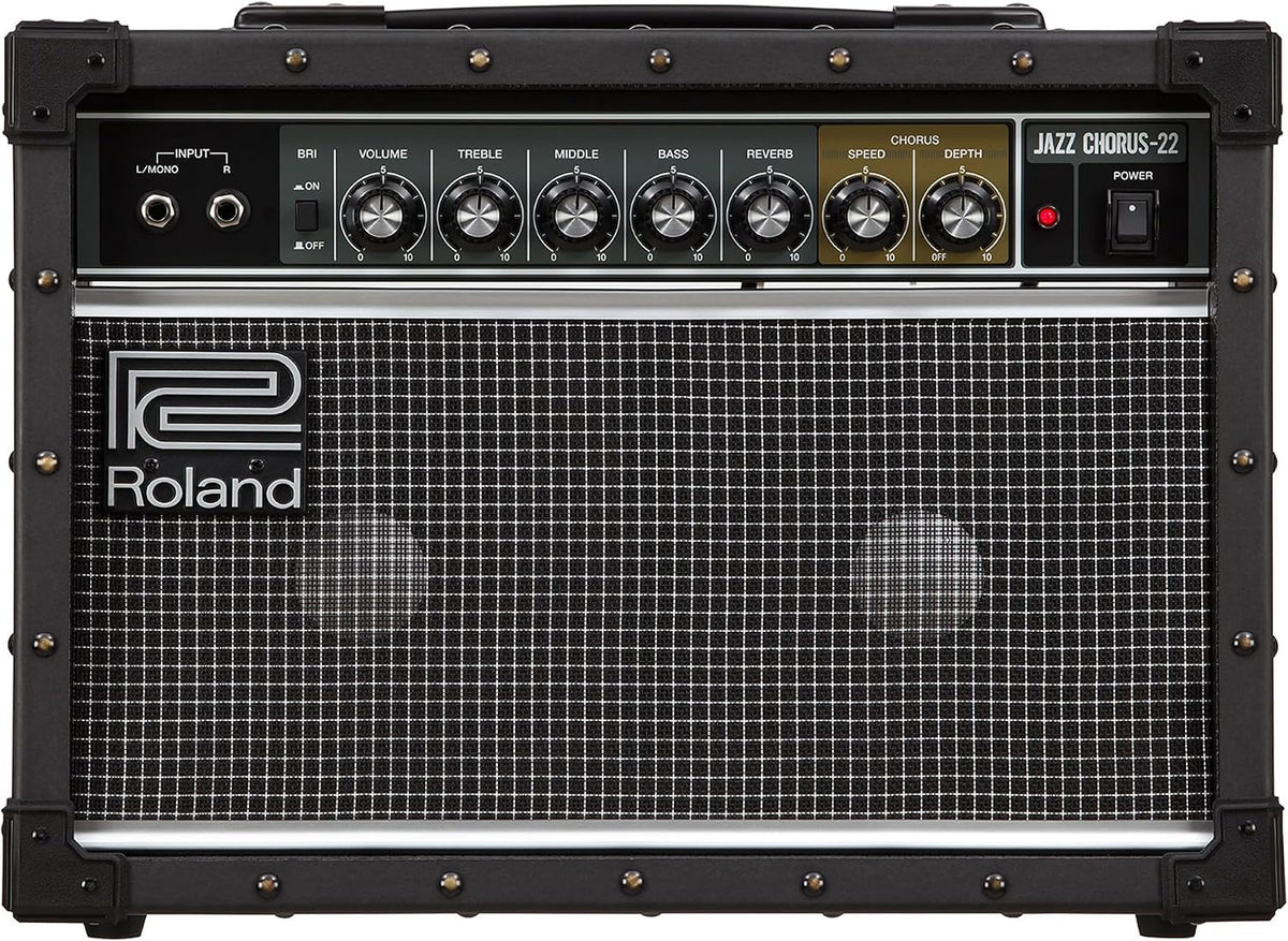 Roland JC-22 Jazz Chorus | Ultra-Compact Guitar Amplifier | Iconic JC Clean Tone | Signature Chorus Effect | Powerful 30-Watt Stereo Amp | Dual 6.5” Speakers | Enhances Pedals, Multi-FX & More
