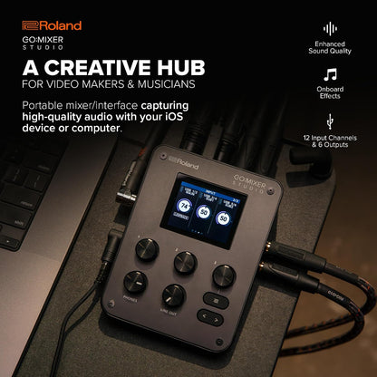 Roland GO:MIXER STUDIO | Portable Multi-Channel Mixer & Audio Interface | Perfect for Content Creators & Musicians | Studio-Grade Audio Quality | Onboard FX