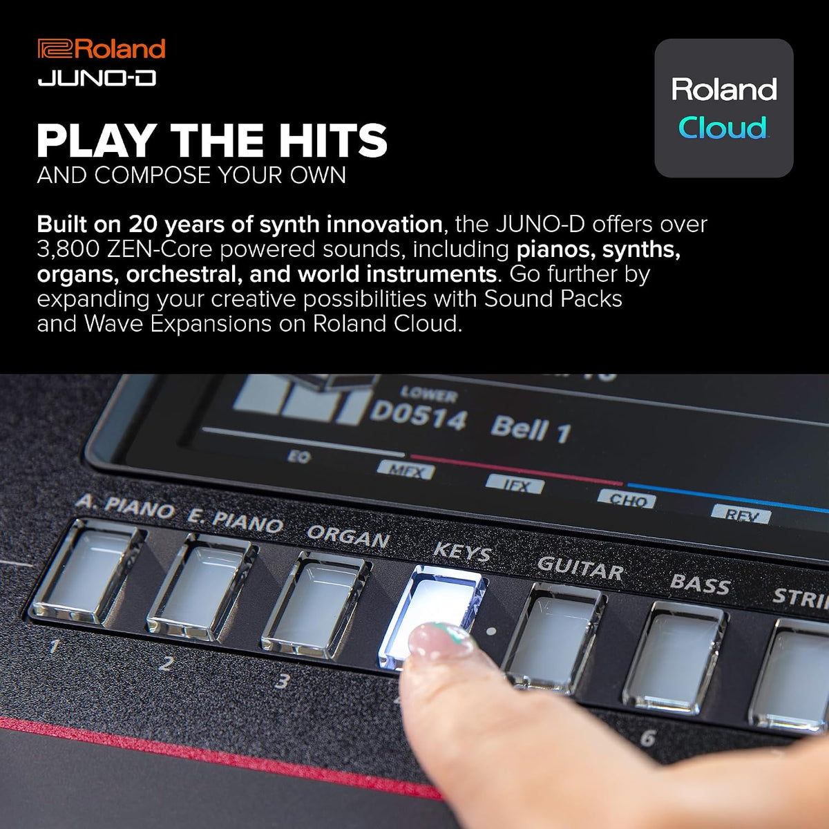 Roland JUNO-D8 Synthesizer, 88-Note Weighted Keyboard with Hammer Action