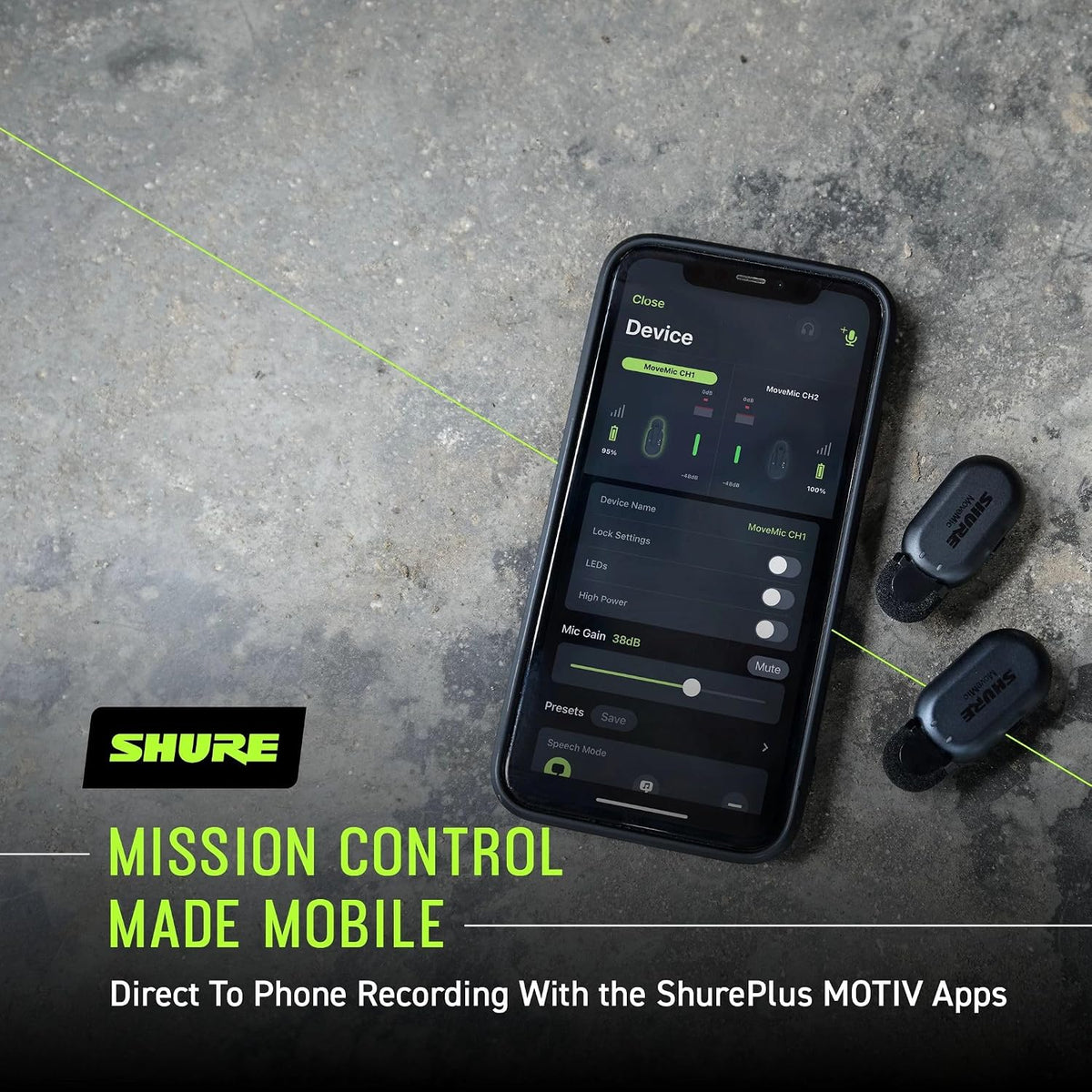 Shure MoveMic 2 Kit Wireless Lavalier Microphone System