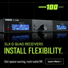 Shure SLX-D Digital Wireless Quad Receiver - 24-Bit Audio, 138MHz Wide Tuning Range, Space-Saving Design for 4 Channels (SLXD4Q+=-G57)
