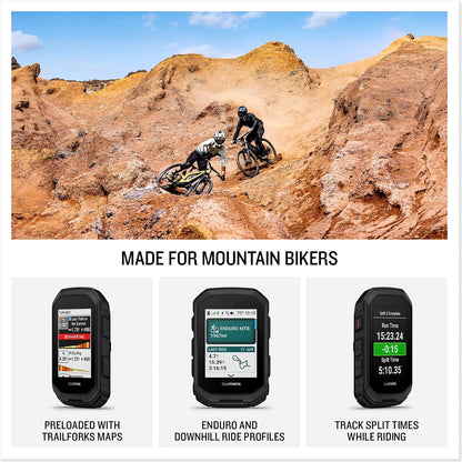 Garmin Edge® MTB, Rugged GPS Bike Computer, Mountain Biking Metrics | Enduro & Downhill Ride Profiles, Automatically Track Split Times While Riding, Full-Color Preloaded Trail Maps