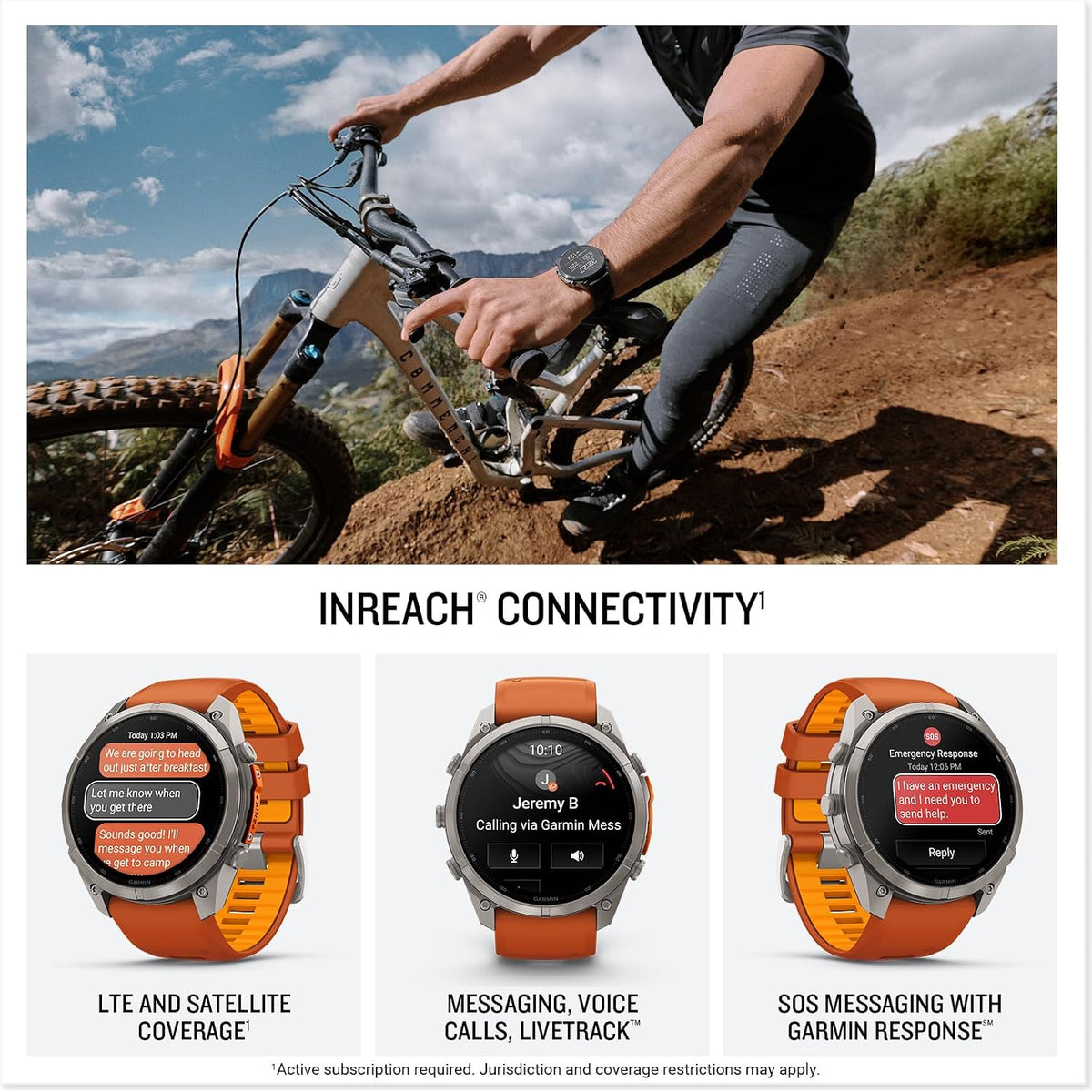 Garmin fēnix® 9 Pro, inReach®, Titanium, 51mm, Autumn Orange/Spark Orange