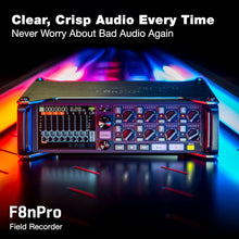 Zoom F8n Pro Field Recorder for Filmmakers with 8 Inputs & 10 Tracks
