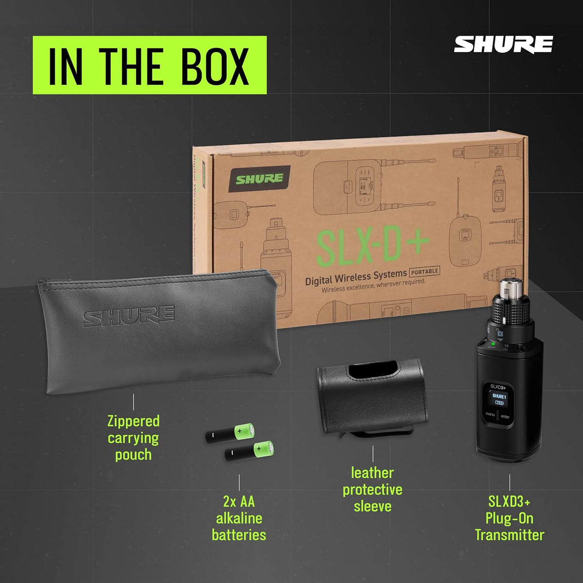 Shure SLXD3+ Plug-On Wireless XLR Transmitter