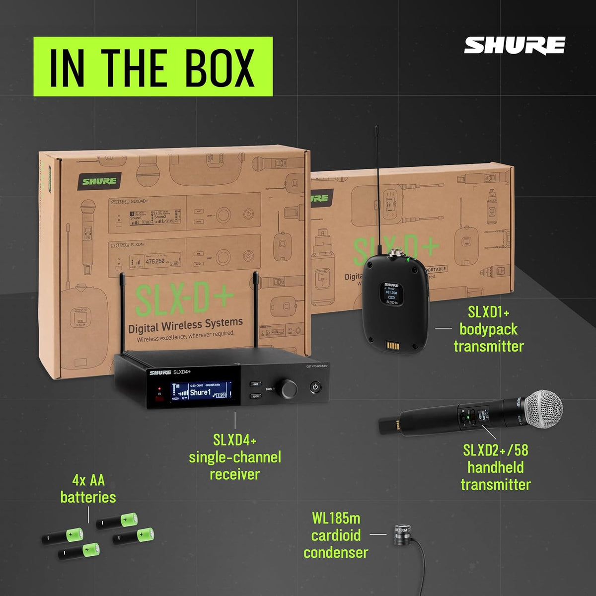 Shure SLXD124+/85M Digital Wireless Combo System - G57 Band