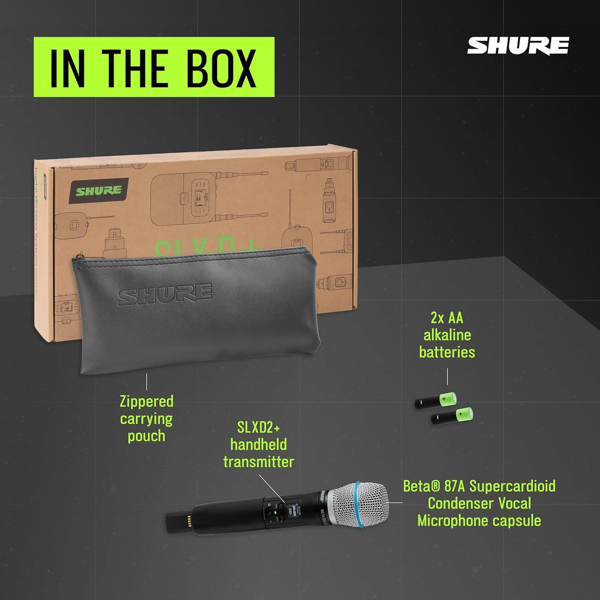 Shure SLXD2+ Handheld Transmitter with Beta87A Capsule