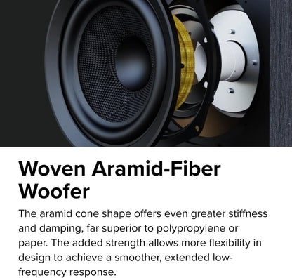 ELAC Debut 3.0 DC53-WN Center Channel Speaker, Walnut - 1” Aluminum Dome Tweeter & Dual 5.25” Aramid Fiber Woofers - 2-Way Bass Reflex - 57Hz to 38KHz Response