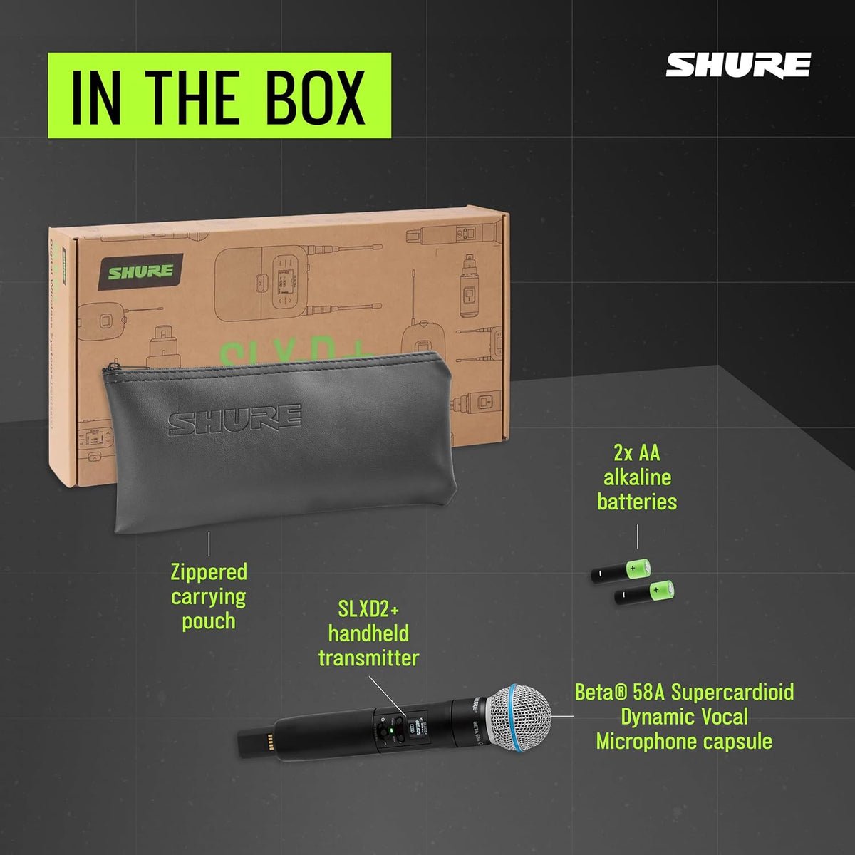 Shure SLXD2+ Handheld Transmitter with Beta58A Capsule