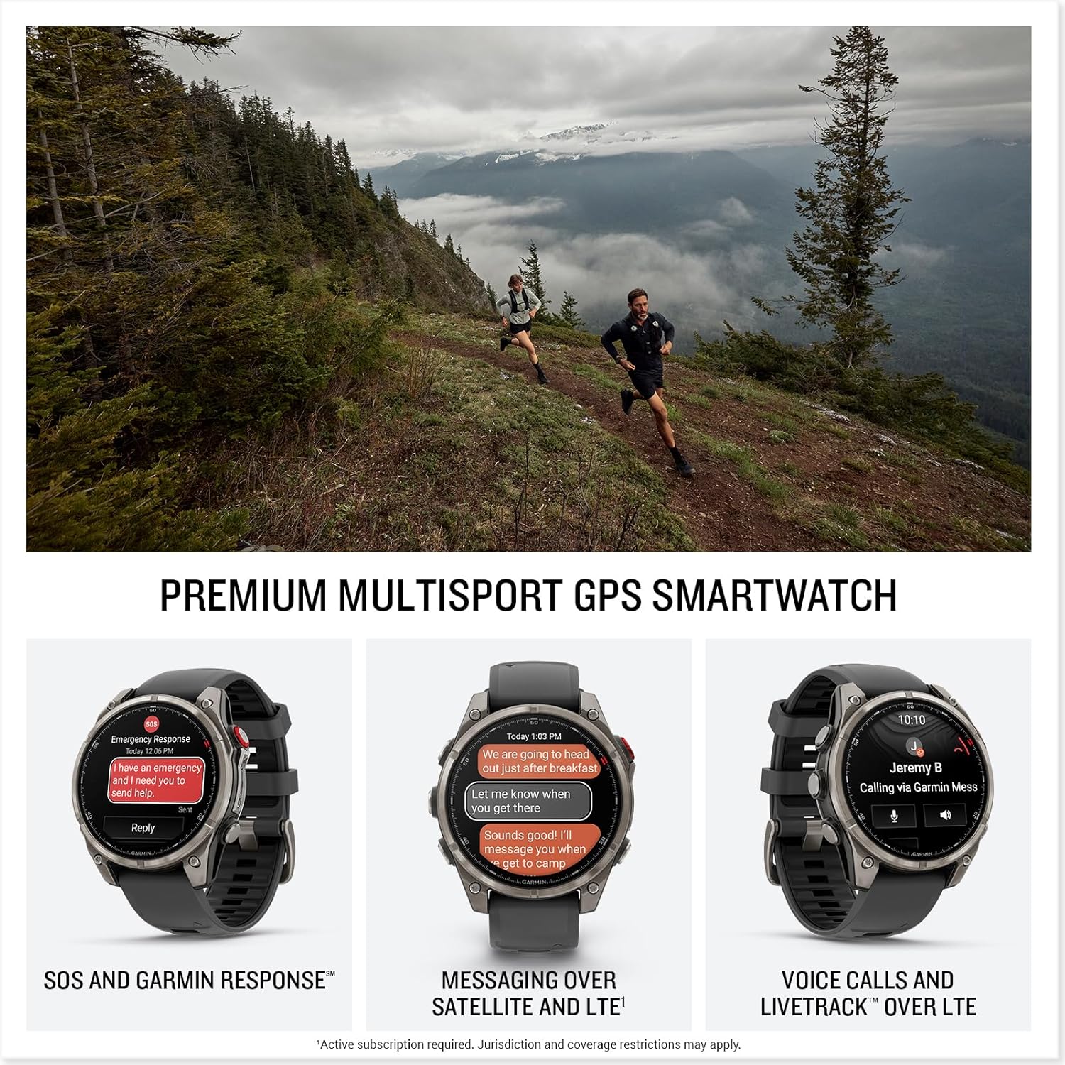 Garmin fēnix® 8 Pro, 47mm, Sapphire, Titanium, Graphite/Black | Premium Multisport Smartwatch, inReach® Technology, AMOLED Display, Built-In Flashlight, Dive-Rated, Built-In Speakers & Mic