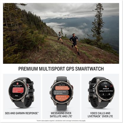 Garmin fēnix® 8 Pro, 47mm, Sapphire, Titanium, Graphite/Black | Premium Multisport Smartwatch, inReach® Technology, AMOLED Display, Built-In Flashlight, Dive-Rated, Built-In Speakers & Mic