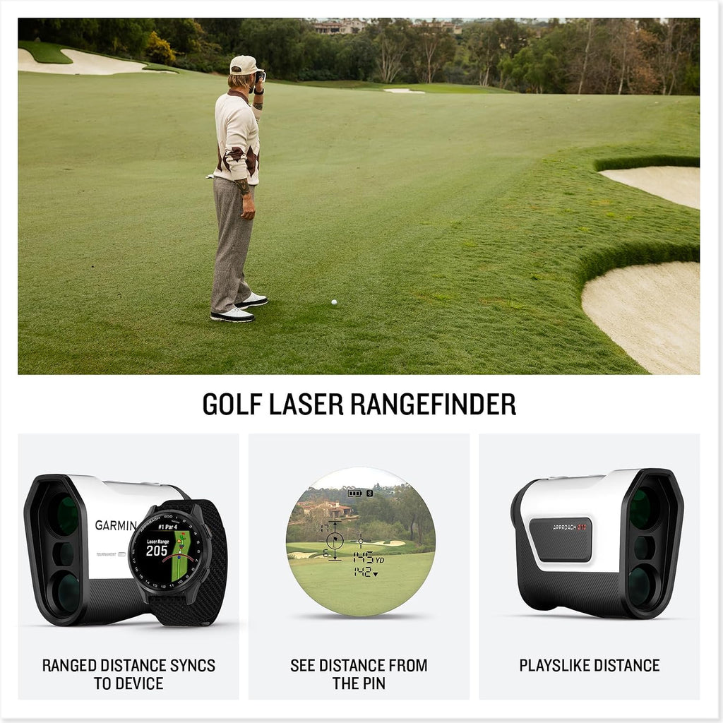 Garmin Approach® Z10, Compact Laser Rangefinder | Range up to 350 Yards with 6x Magnification, Sends Ranged Distances to Your Compatible Garmin Golf Smartwatch or Handheld