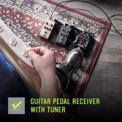 Shure GLXD6+ Pro Digital Guitar Pedal Receiver – for GLX-D+ Dual Band Wireless Systems, 9V DC Power, Built-in Tuner (GLXD6+-Z3)