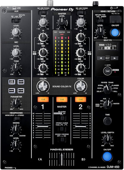 Pioneer DJ DJM-450 2-Channel DJ Mixer, Beat FX, DVS, rekordbox
