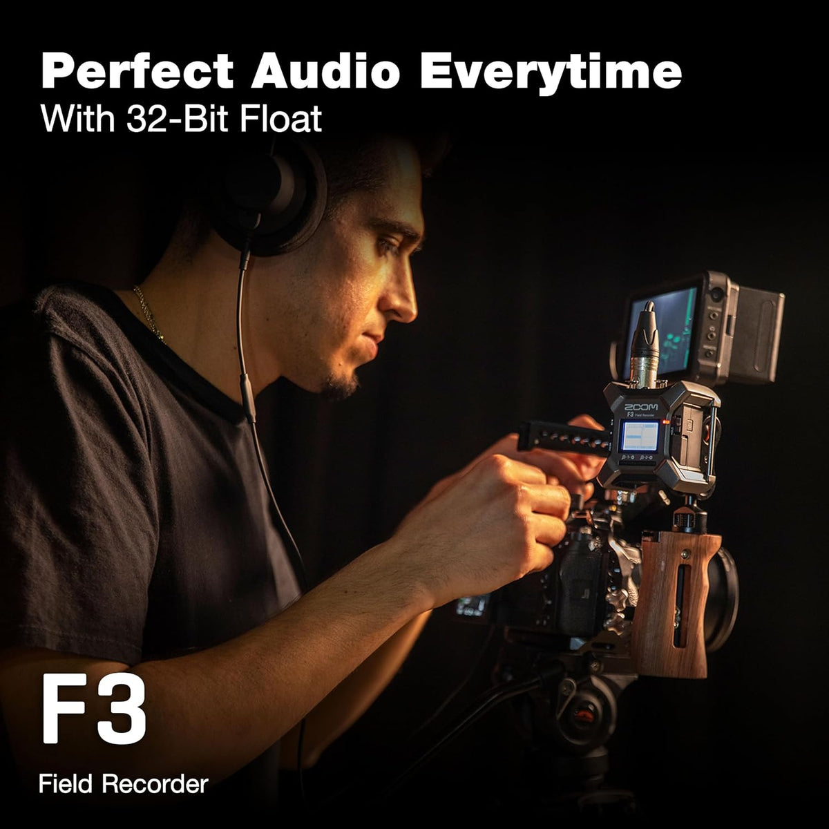 Zoom F3 Professional Field Recorder for Filmmakers & Musicians