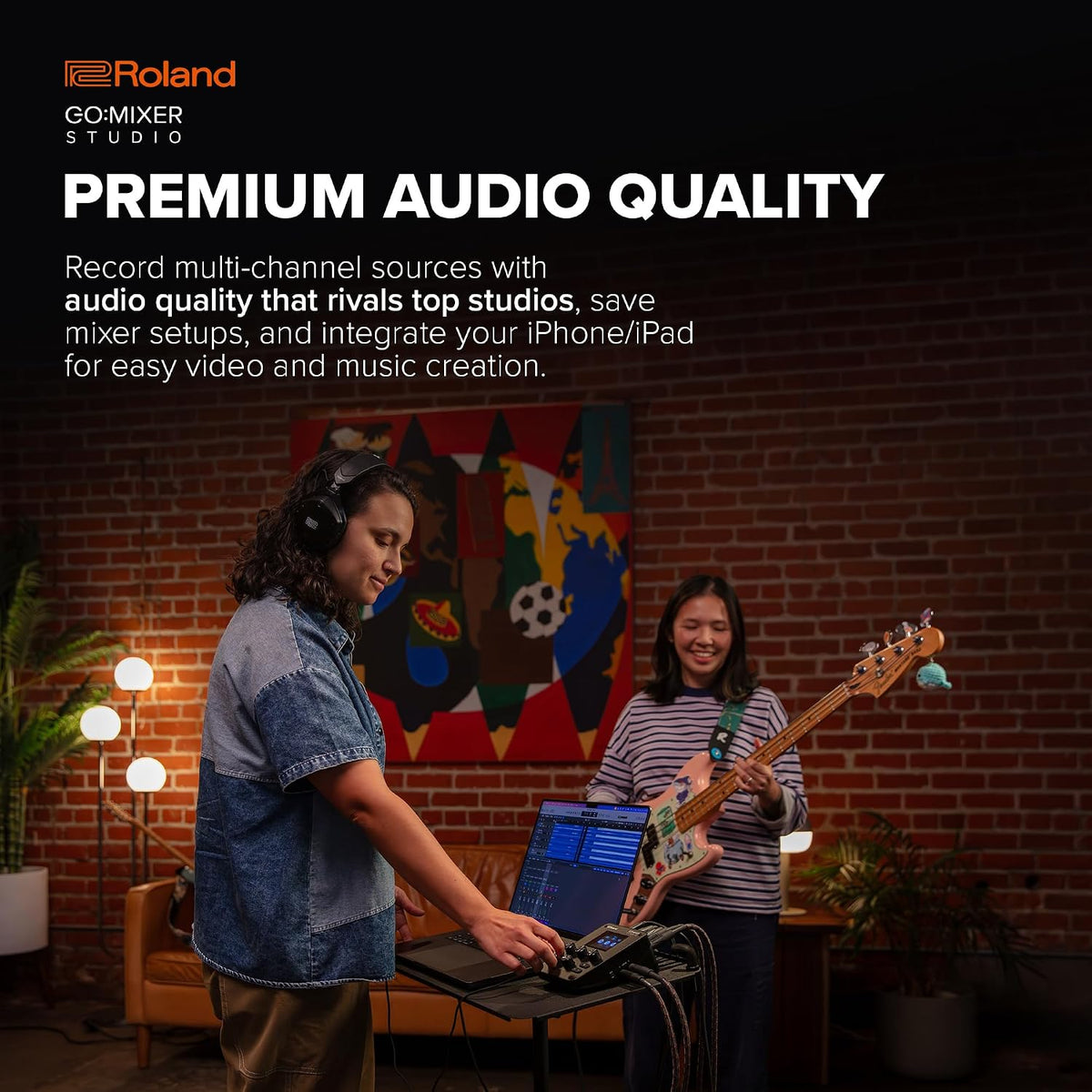 Roland GO:MIXER STUDIO | Portable Multi-Channel Mixer & Audio Interface | Perfect for Content Creators & Musicians | Studio-Grade Audio Quality | Onboard FX