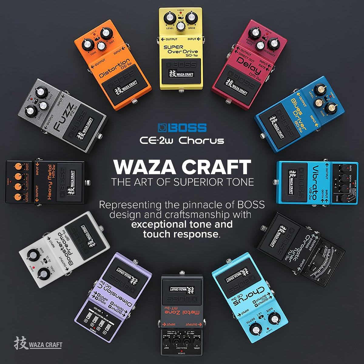 BOSS CE-2W Chorus Premium Waza Craft Guitar Effect Pedal with Analog Circuitry