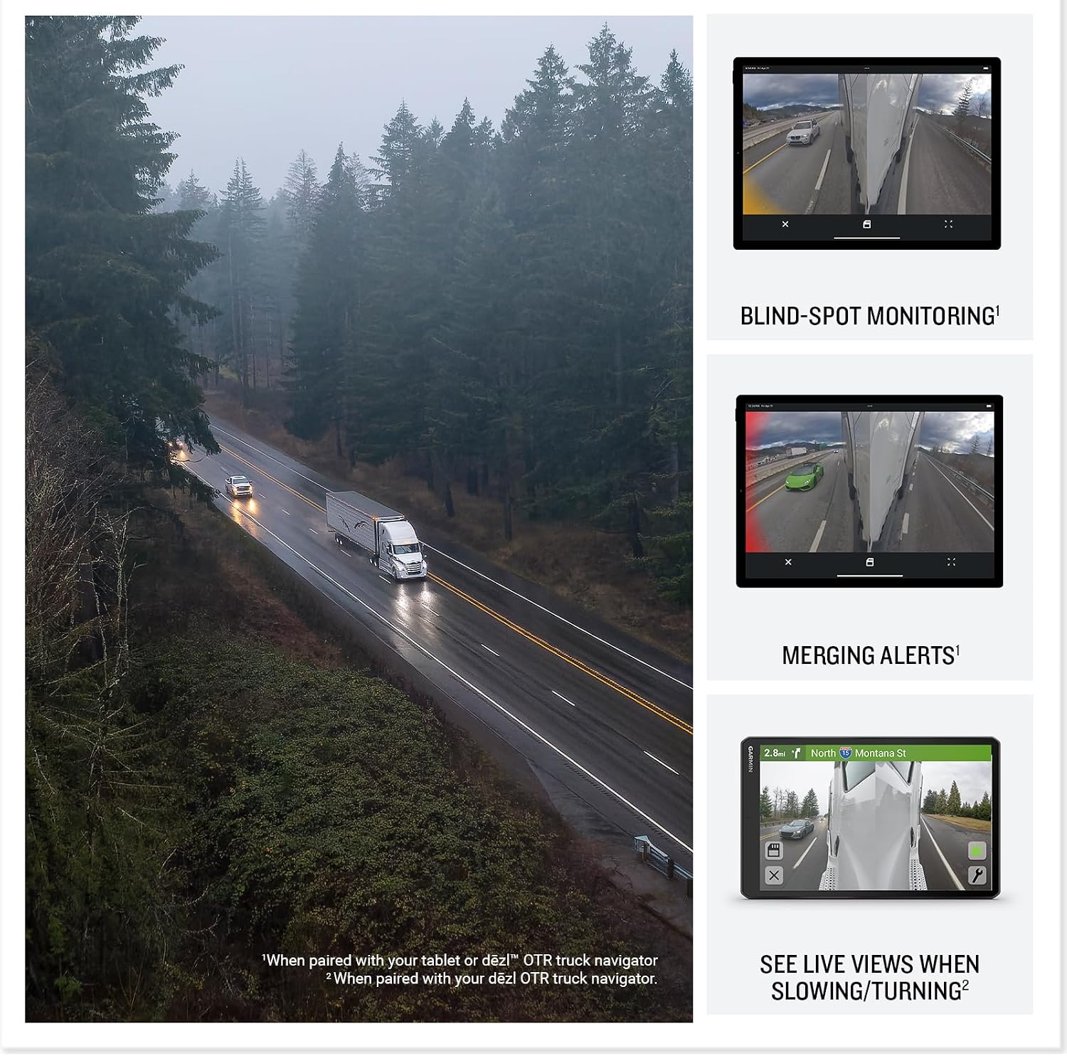 Garmin dēzl™ DualView, Rugged Truck Side Camera System | Display Live Views Down Each Side of Your Truck, Viewable In-Cab on Your Tablet or Compatible dēzl Navigator