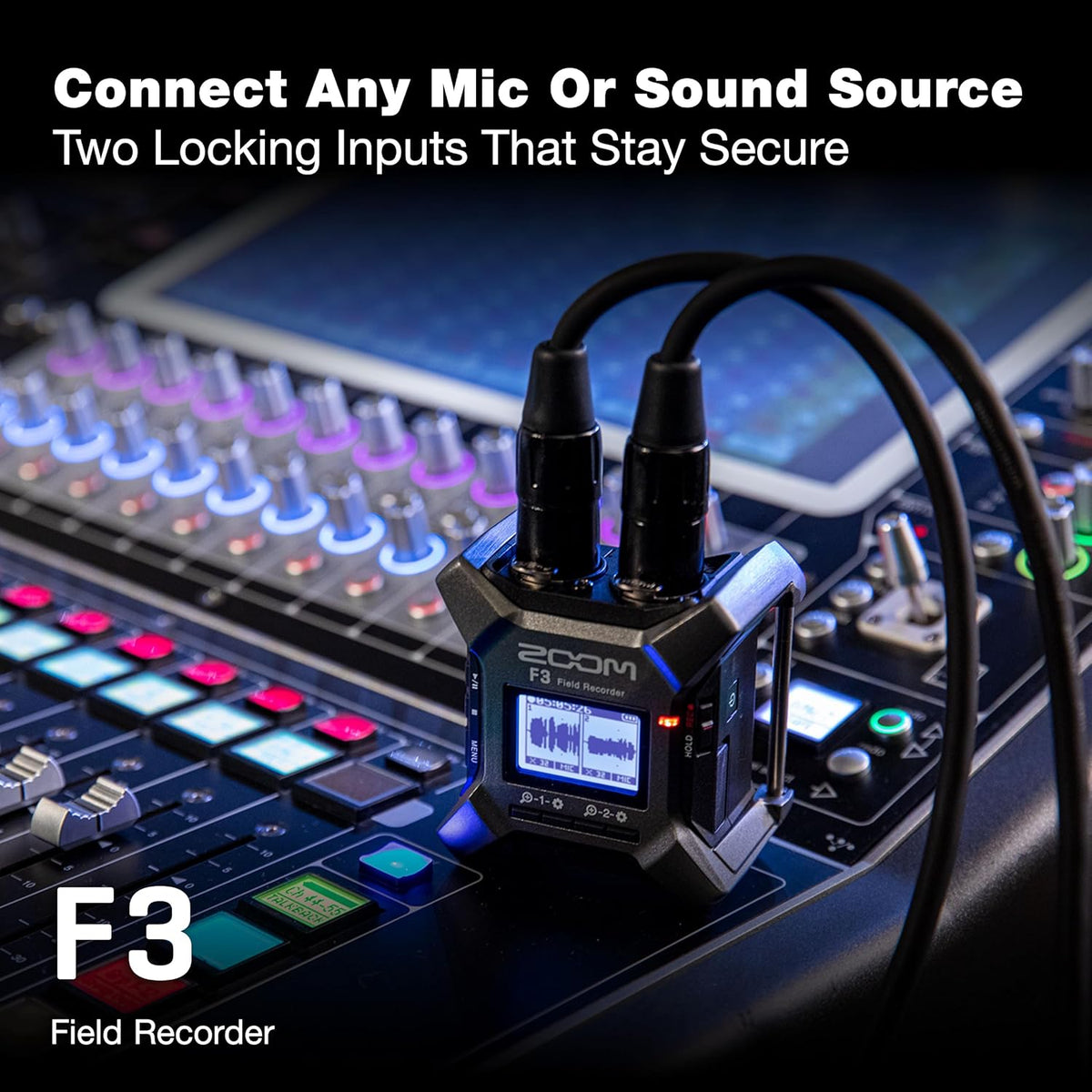 Zoom F3 Professional Field Recorder for Filmmakers & Musicians