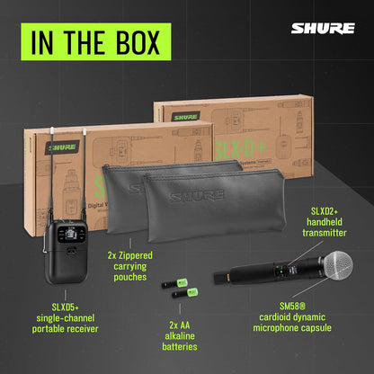 Shure SLXD25+ Portable Wireless System with SM58 Capsule - G57 Band