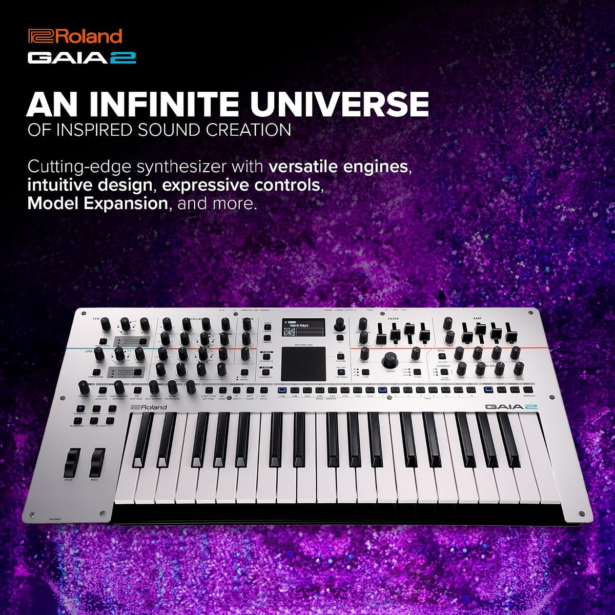 Roland GAIA 2 Synthesizer | Advanced Sonic Capabilities | Hybrid Sound Engine Combining Wavetable & Virtual Analog Synthesis | On-Board Motional Pad