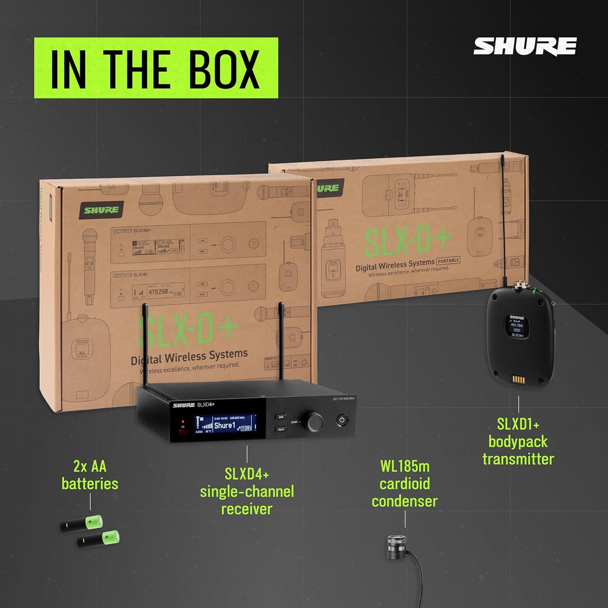 Shure SLXD14+/85M Digital Wireless Lavalier System - G57 Band