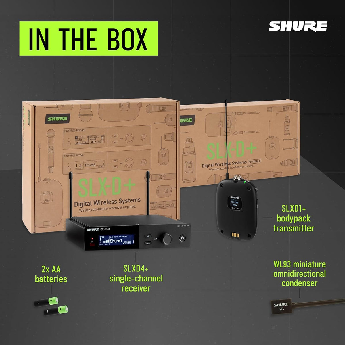 Shure SLXD14+/93 Digital Wireless Lavalier System - G57 Band
