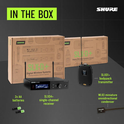 Shure SLXD14+/93 Digital Wireless Lavalier System - G57 Band