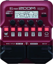 Zoom B1 Four Bass Multi-Effects Processor with 70+ Effects & Amp Modeling