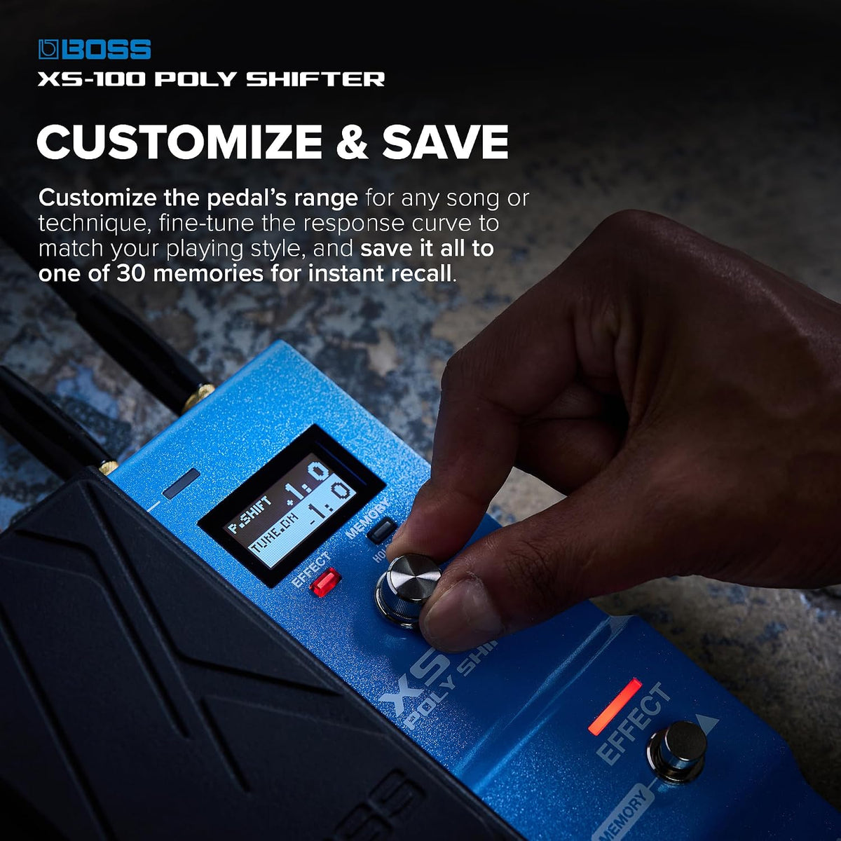 BOSS XS-100 Poly Shifter | Advanced Pitch Shifting Workstation | Class-Leading Sound | Total Pitch Control for Guitar/Bass Across 8 Octaves | Onboard Pedal & Display | 30 Memories for Saving Setups