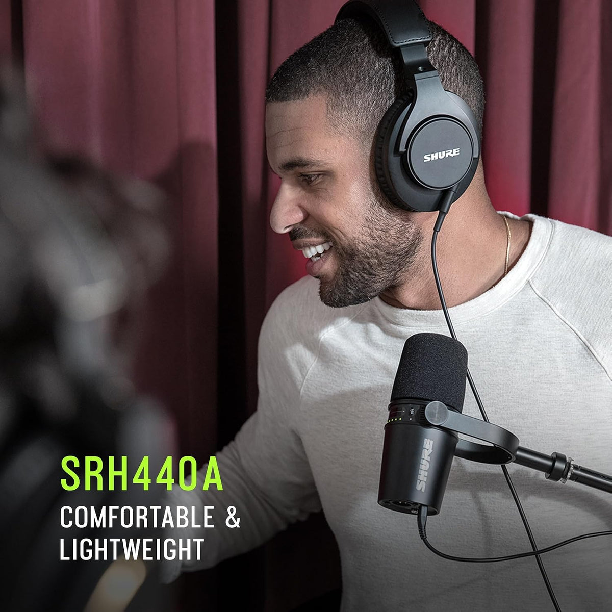 Shure SRH440A Over-Ear Wired Studio Headphones for Recording