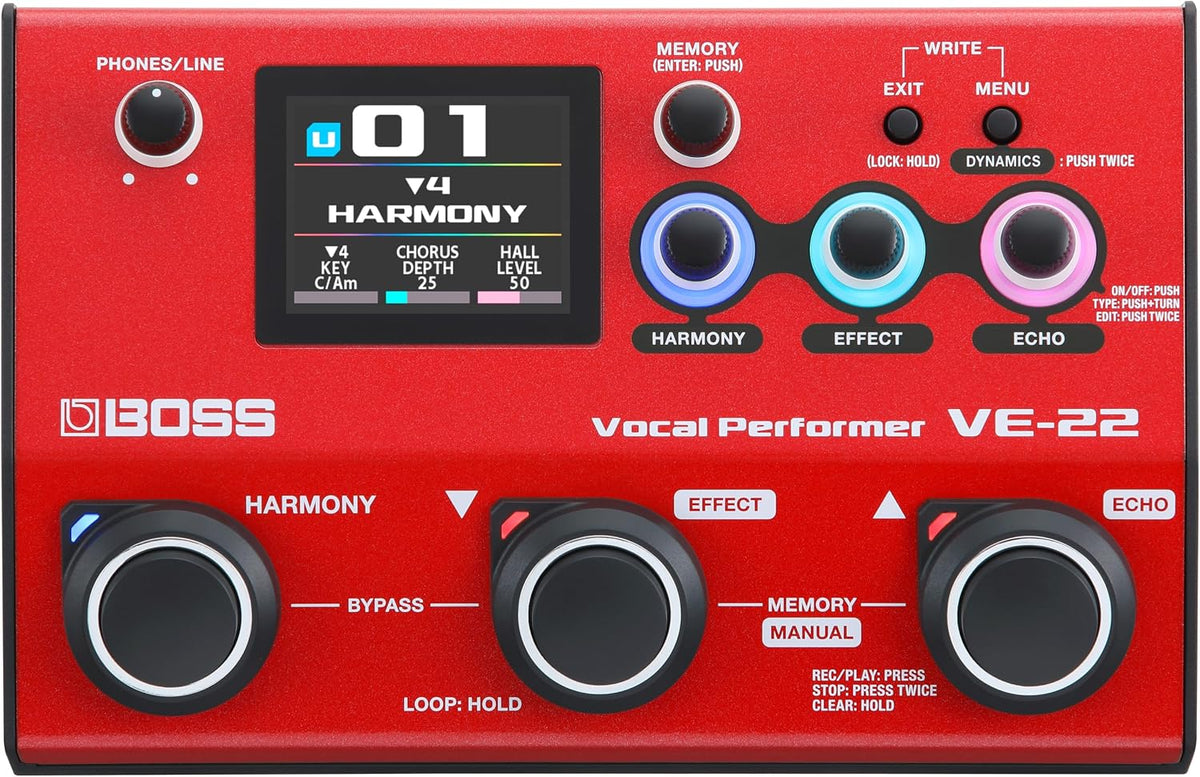BOSS VE-22 Vocal Performer Multi-Effects Processor for Singers
