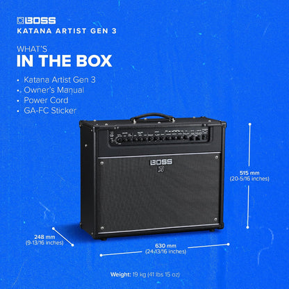 BOSS Katana Artist Gen 3 Guitar Amplifier | Flagship 100-Watt Combo Amp | 12-Inch Waza Speaker | Evolved Tube Logic Sound | Sophisticated Tone Tools | Advanced Performance Features