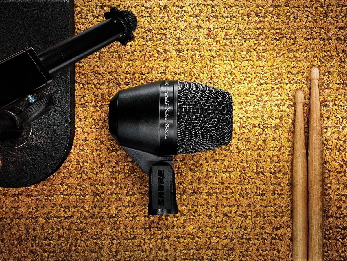 Shure PGA52 Dynamic Microphone - Swivel-Mount Kick-Drum with Cardioid Pick-up Pattern, No Cable (PGA52-LC)