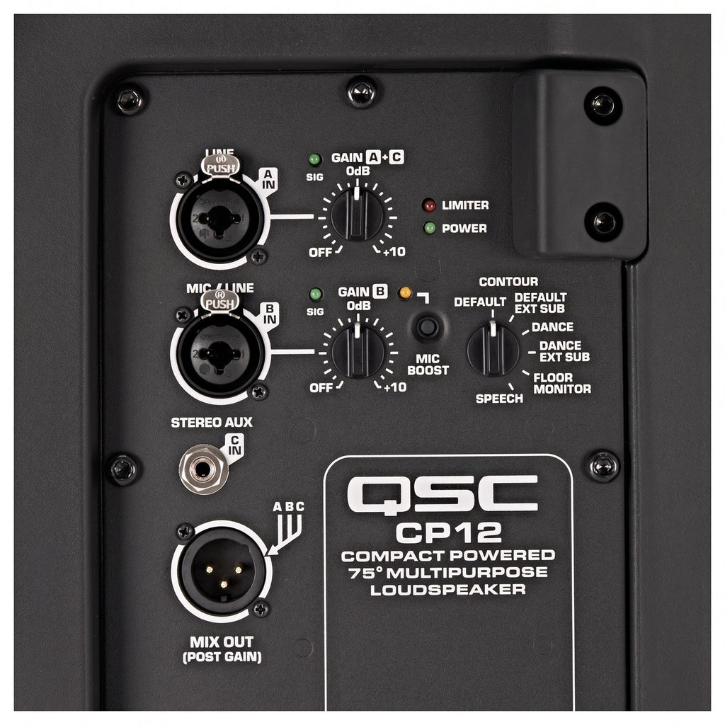 QSC CP12 12-Inch Powered Loudspeaker 1000W Portable PA System with DSP