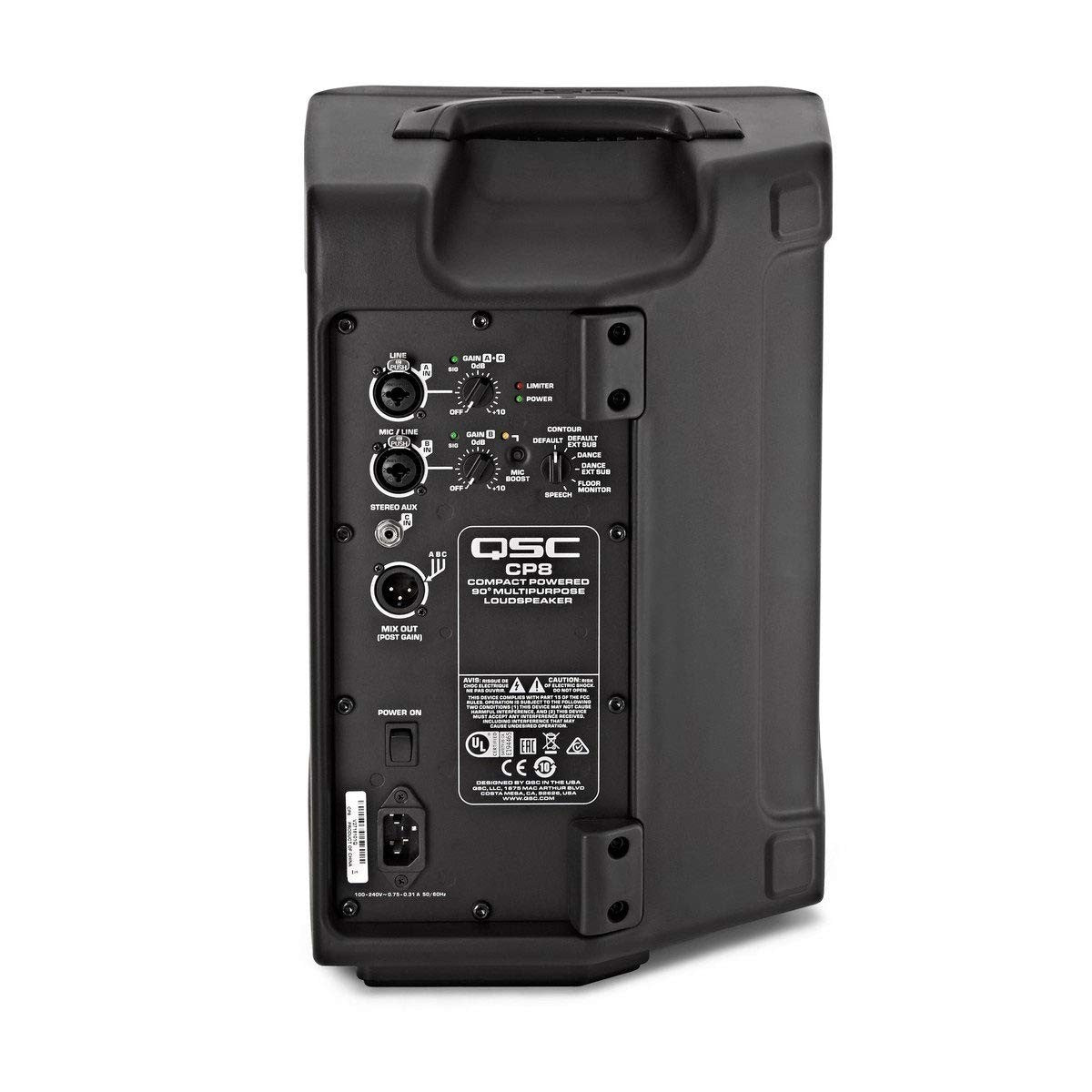 QSC CP8 8" Powered Loudspeaker - 1000W Portable PA System for Events