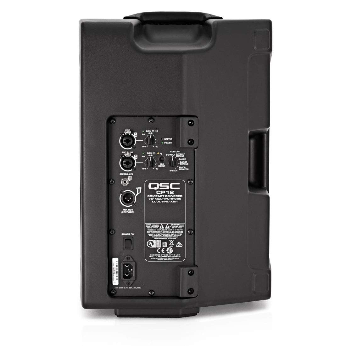 QSC CP12 12-Inch Powered Loudspeaker 1000W Portable PA System with DSP