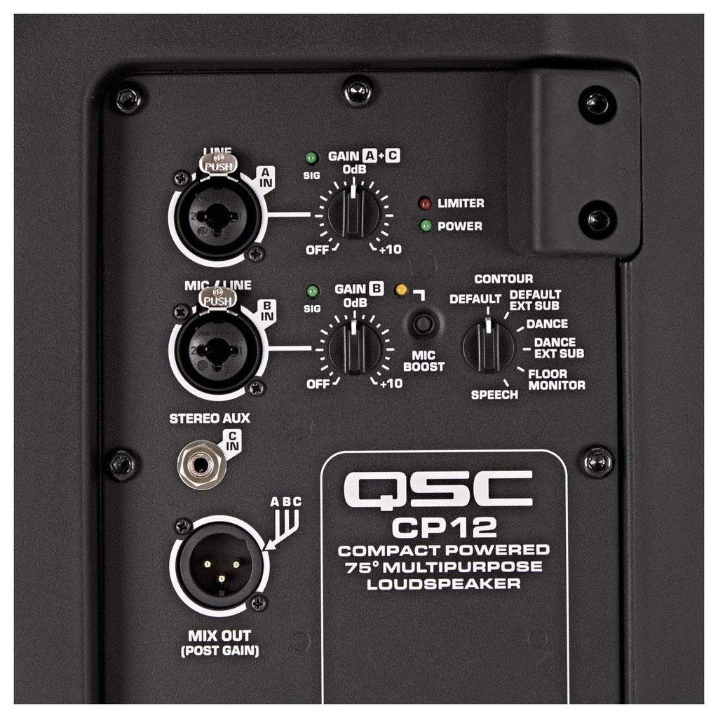 QSC CP12 12-Inch Powered Loudspeaker 1000W Portable PA System with DSP