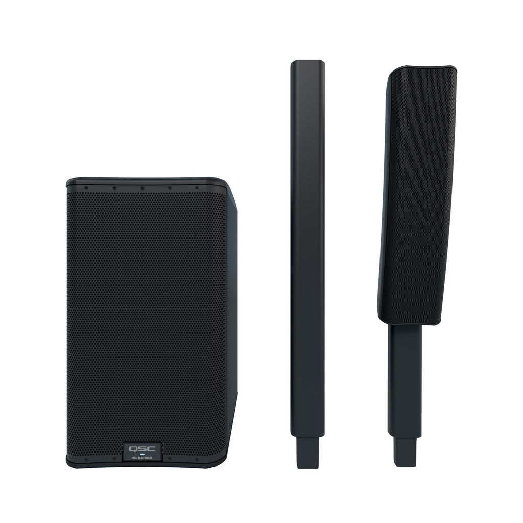 QSC KC12-BK Column Line Array PA System with 12-Inch Subwoofer, Black