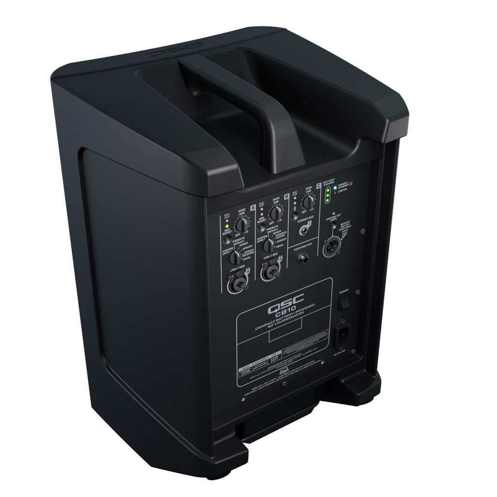 QSC CB10 Compact 2-Way Battery Powered Loudspeaker with Bluetooth & Mixer